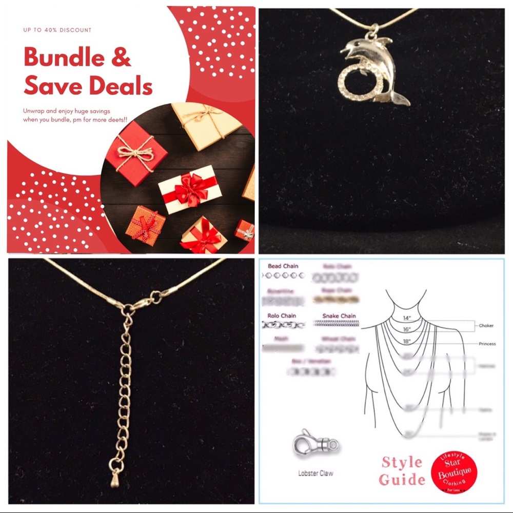 Classic dolphin’s hoop fashion pendant & necklace